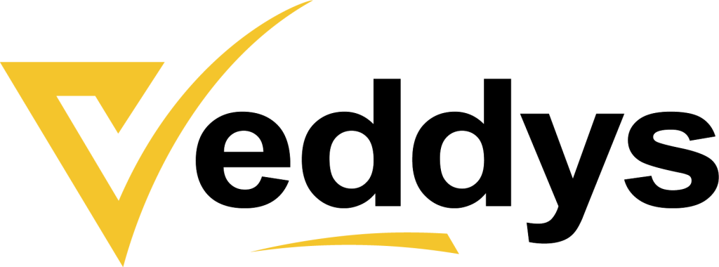 Le logo de Veddys en noir