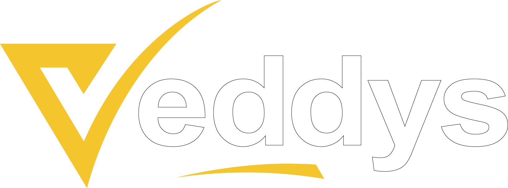 Le logo de Veddys en blanc
